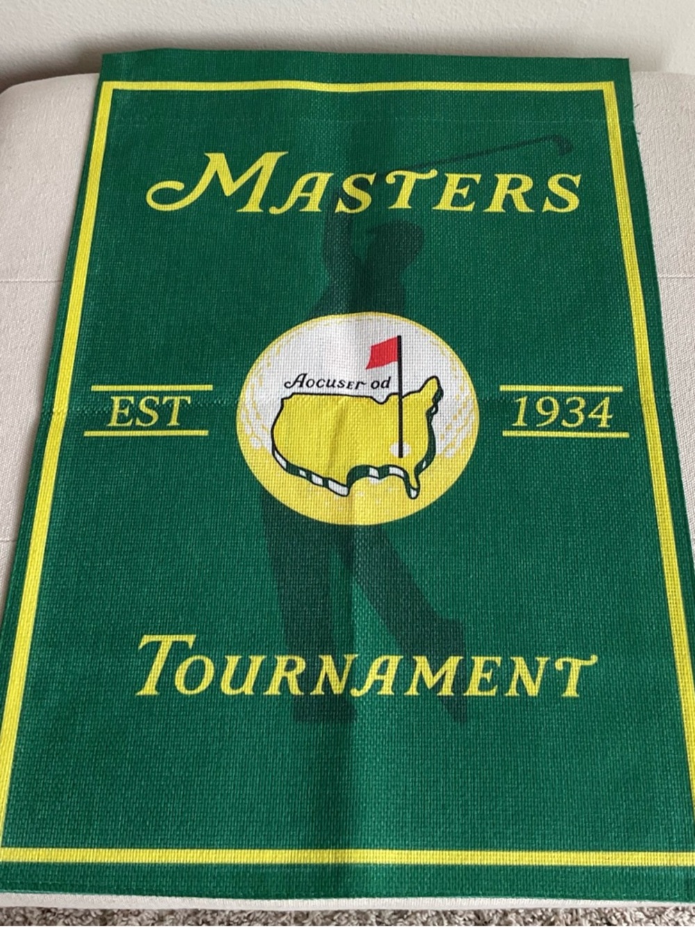 Masters Green and Yellow Tournament Garden Flag